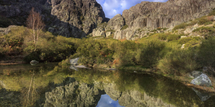 Mountain Landscape with glacial lake in the Natural Park of Serra da Estrela